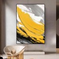 Brush abstract yellow by Palette Knife wall art minimalism